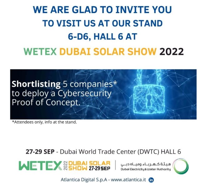 ATLANTICA DIGITAL SPA will be present at the WETEX & Dubai Solar Show